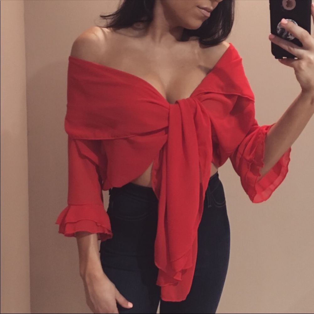 Red crop top